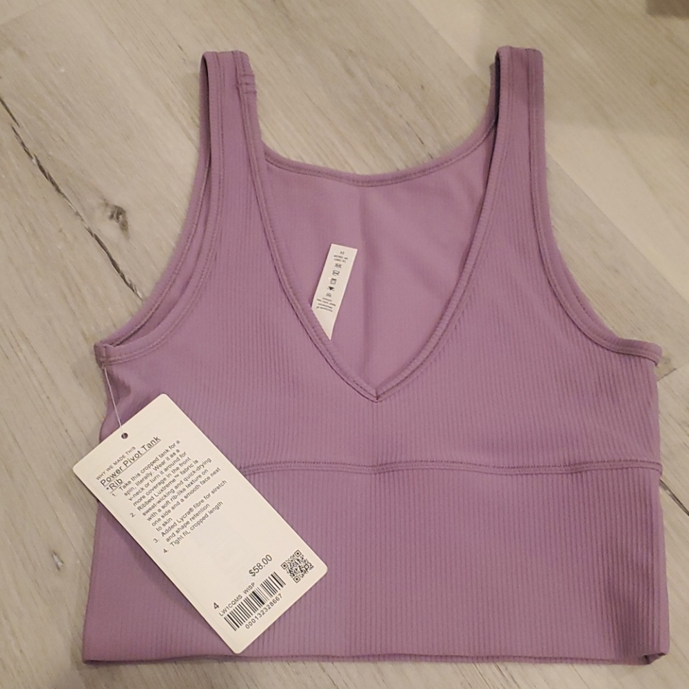 Lululemon Power Pivot Tank Rib, size 4 - Picture 4 of 4